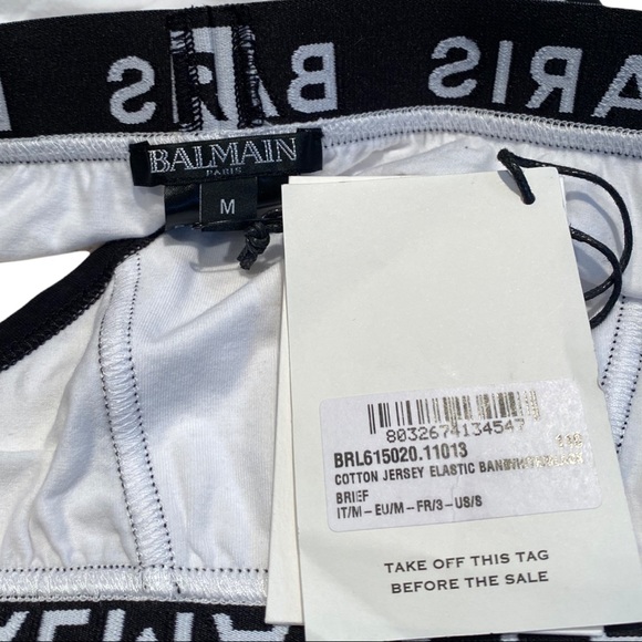 BALMAIN mens Cotton briefs embroidered logo elasic waist underwear new w/ tags - Picture 4 of 4